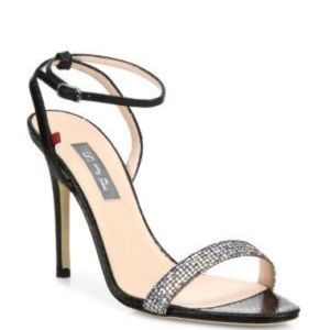 SJP leather giddy glitter ankle strap